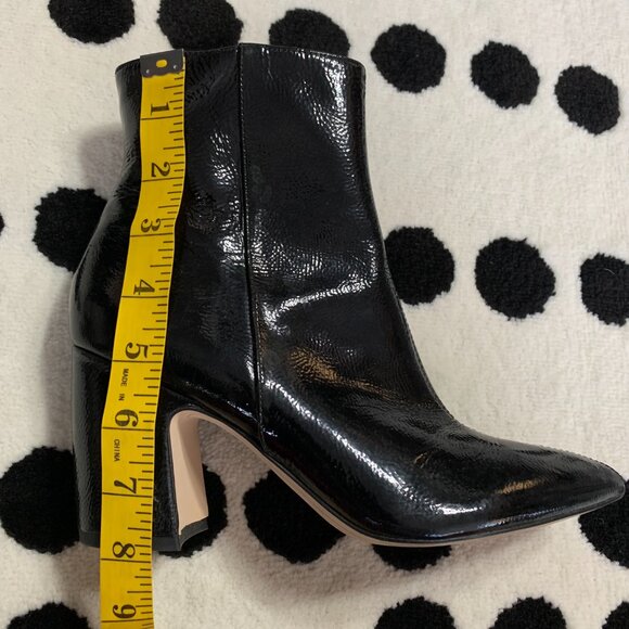 Sam Edelman Hilty 2 Boot 7.5 Black Patent Leather Pointed Toe Block Heel Booties - Picture 13 of 16